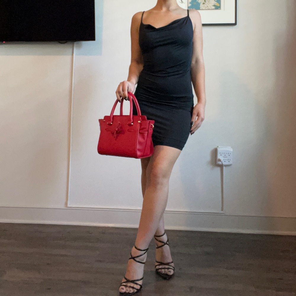 Revamped black mini dress
